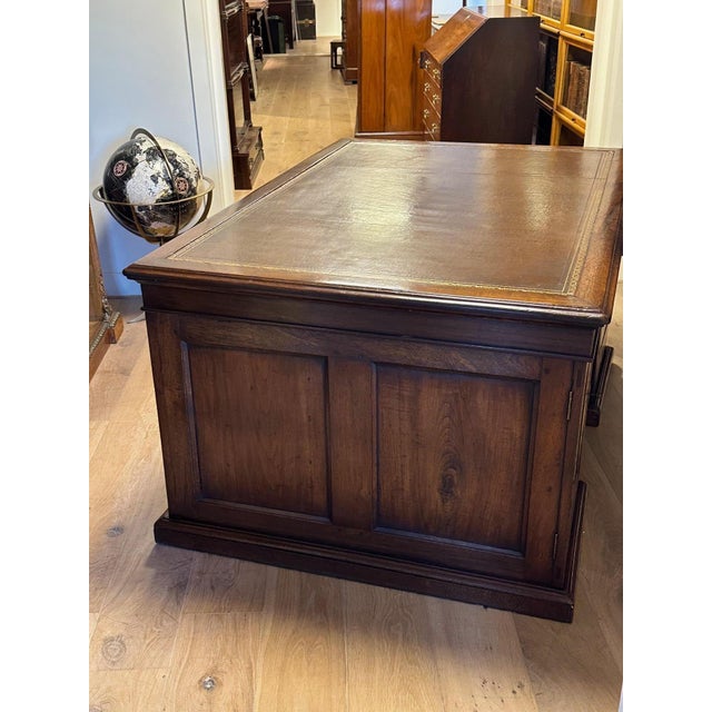 Antique Partner's Desk in Teak, 1800s For Sale - Image 5 of 17