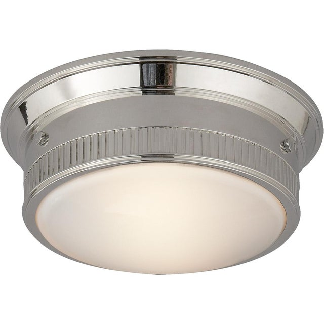 Modern Thomas O'Brien for Visual Comfort Signature Calliope Marine Flush Mount in Polished Nickel For Sale - Image 3 of 4