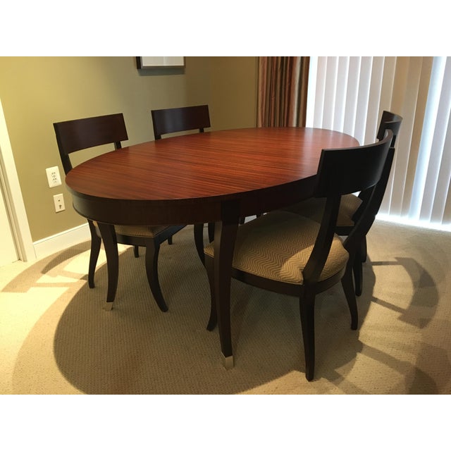 Ethan Allen Hathaway Oval Dining Table & Chairs | Chairish