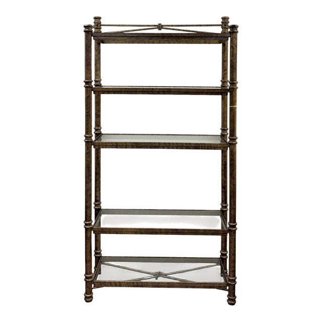 Aged Metal 5-Tier Etagere Display For Sale