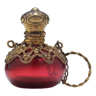 Antique French Glass Perfume Bottle, 1880 For Sale