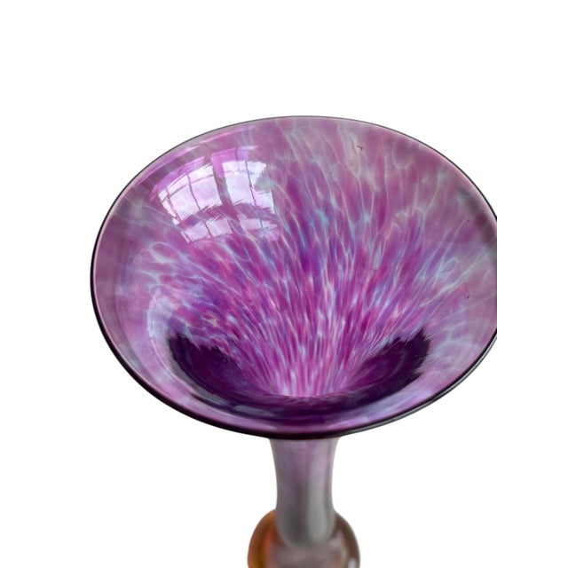 Young & Constantin Late 20th Century Post Modern Signed Hand Blown Purple Art Glass Vase For Sale - Image 4 of 15