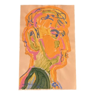 Contemporary E.J.Hartmann Abstract Pop Art Portrait Painting Signed For Sale