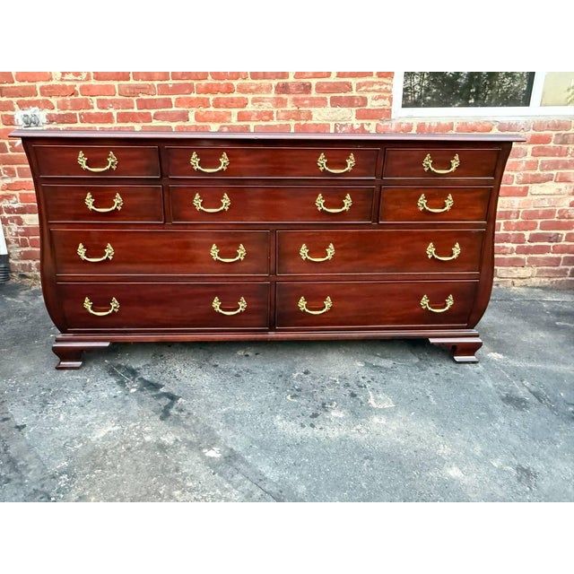 Henkel Harris Solid Mahogany Bombe Style Dresser For Sale In Washington DC - Image 6 of 17