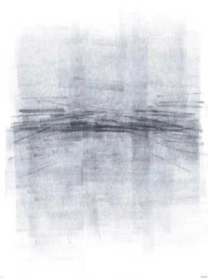 Ink on Paper_11 Original Modern Abstract Gray Painting by Carrie Bergey