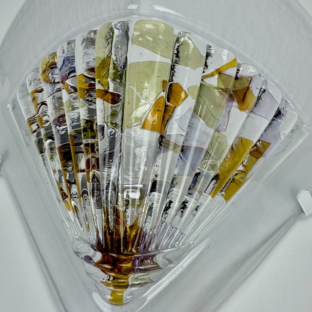 1980s Vintage Italian Murano Glass Wall Lamps, 1980s, Set of 2 For Sale - Image 5 of 9