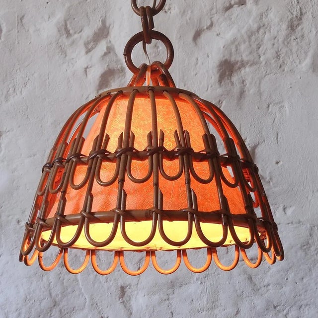 Mid-Century Modern Mid-Century Modern Handcrafted Pendant Lamp in the style of Louis Sognot, 1960s For Sale - Image 3 of 10