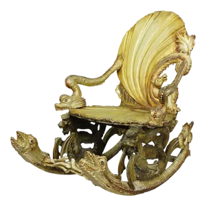 Antique Venetian Carved Grotto Rocking Chair Ca. 1890