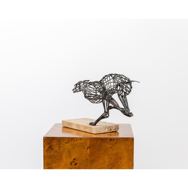 Mid-Century Modernist Signed Deborah Gabris Greyhound Welded Brutalist Steel Sculpture For Sale In Sacramento - Image 6 of 12