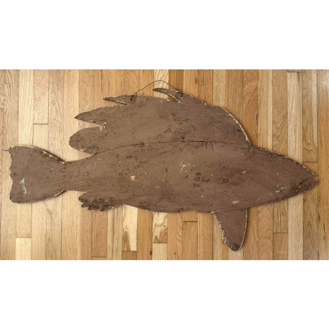 Handmade Deep Sea Fishing Wood Sign For Sale - Image 9 of 11