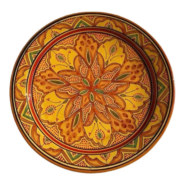 21st Century Yellow Moroccan Porcelain Plate For Sale
