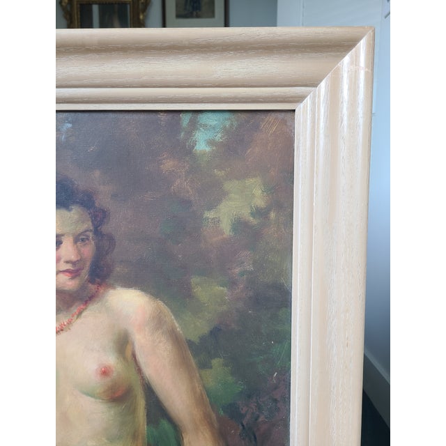 Marcel Krasicky Antique 1920s Oil Painting Nude Portrait of a Woman For Sale - Image 11 of 14