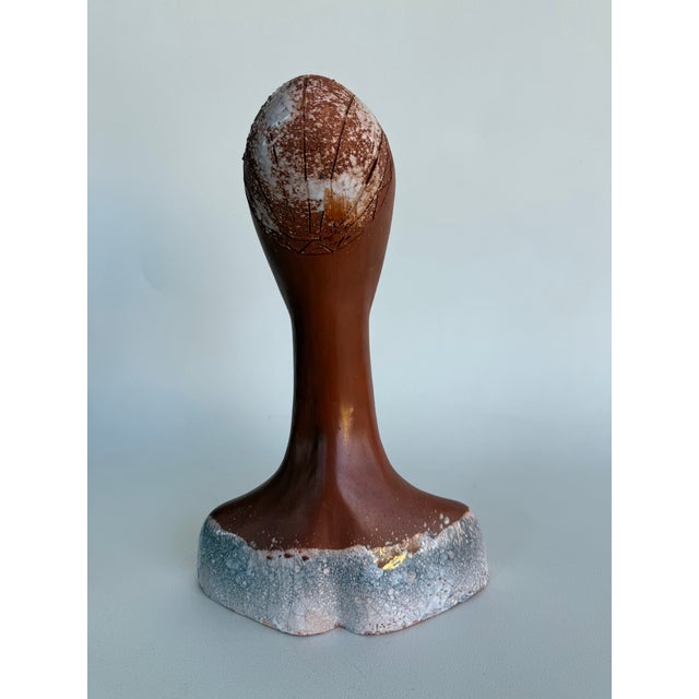 Midcentury Studio Pottery Bust of a Woman For Sale - Image 4 of 8