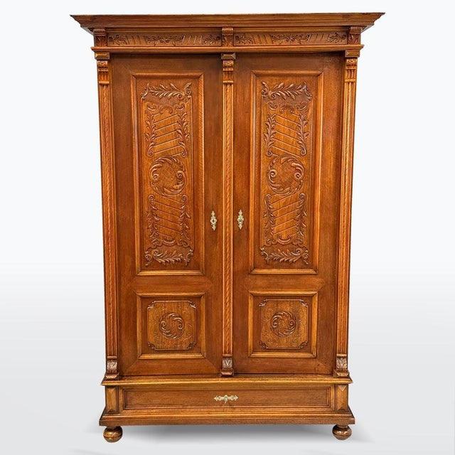 Antique Oak Wardrobe, 1880 For Sale - Image 11 of 11