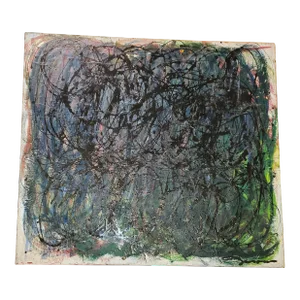 1950s Vintage Signed Abstract Expressionist Painting