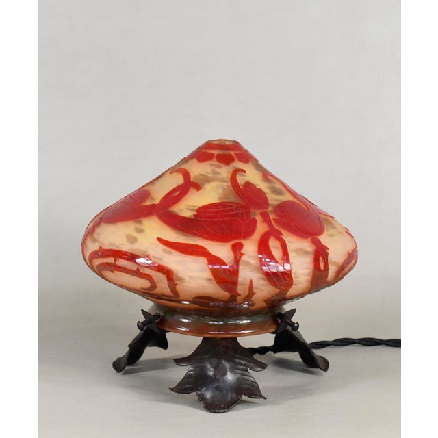Art Deco French Art Deco Cameo Night Lamp by Le Verre Francais Schneider - 1920s France For Sale - Image 3 of 13