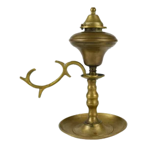 Late 19th Century Antique 19th Century Solid Brass Whale Oil Lamp