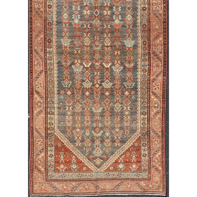 Measures: 3'3 x 10'8 Antique Persian Hamadan Runner with Sub-Geometric Tribal Motif Design. Keivan Woven Arts; rug...