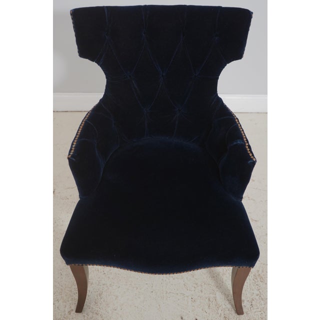 Age: Approx: 20 Years Old Details: Professionally Reupholstered In Blue Velvet Approx. 5 Years Ago Well Cared For...