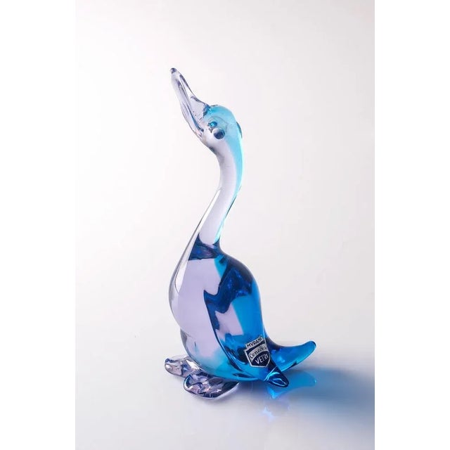 Swan in Sommerso Murano Glass by Antonio Da Ros for Cenedese, Italy For Sale - Image 3 of 4