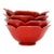 Matte Red Large Porcelain Lotus Serving Bowls Attributed to Lillian Venon Japan - Set of 4 For Sale