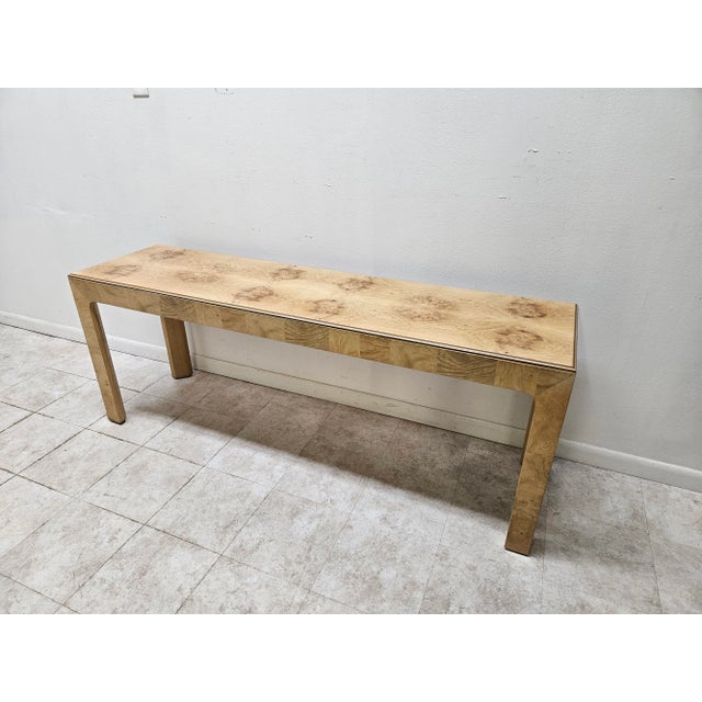 Art Deco 1980s Henredon Scene Two Console Sofa Table Server Burlwood Art Deco For Sale - Image 3 of 12