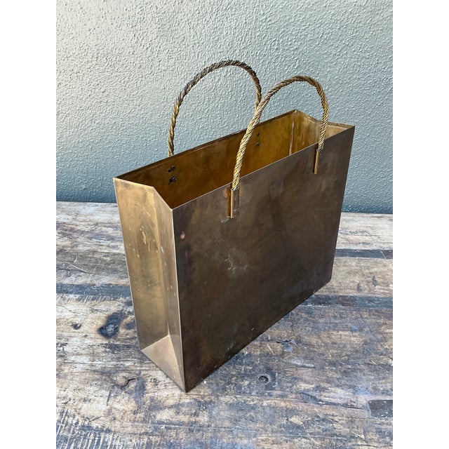 Brass Vintage Brass Shopping Bag For Sale - Image 8 of 12