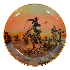 Charles M. Russell “Bad One, 1920” Decorative Western Art Plate