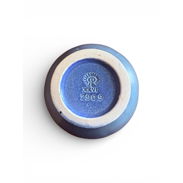 1920s 1920s Blue Ceramic Vase by Rockwood For Sale - Image 5 of 5