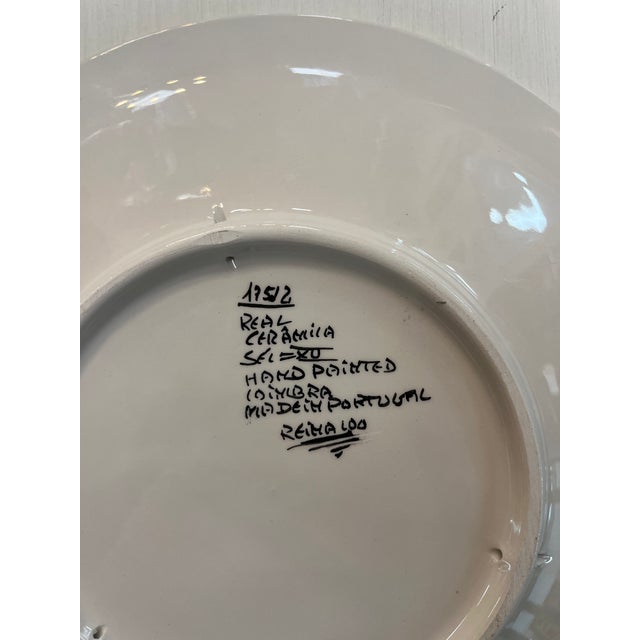 Coimbra Ceramic - Hand Painted Portuguese Plate For Sale - Image 9 of 9