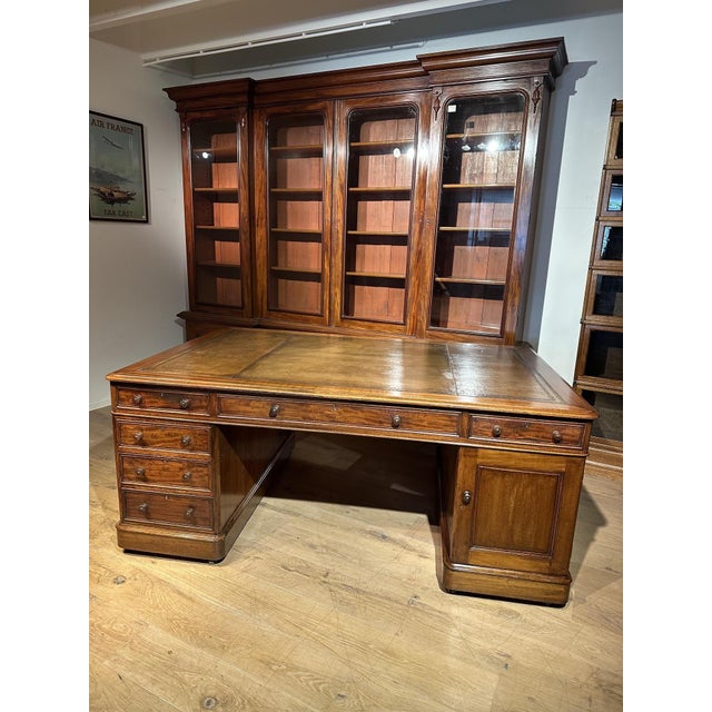 Large Victorian Partners Desk in Mahogany For Sale - Image 12 of 14