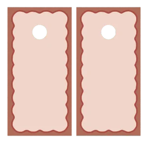 Chairish x The Muddy Dog Scalloped Cornhole Boards, Blush/Terra Cotta - 2 Boards + 8 Toss Bags
