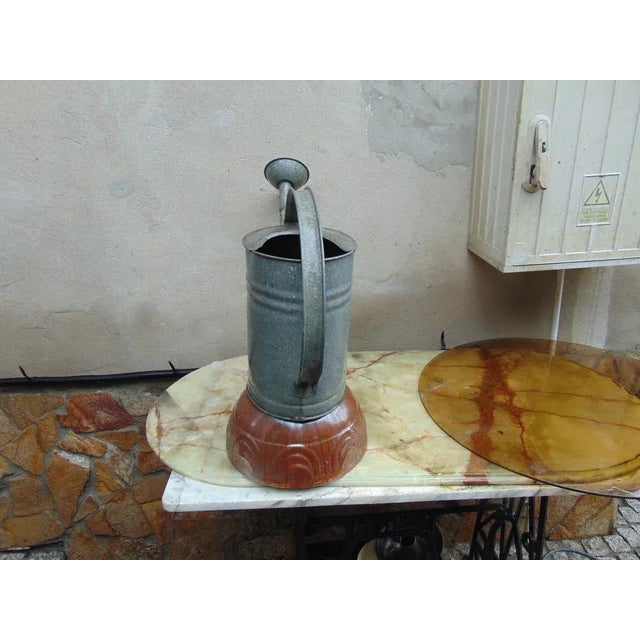 Vintage Art Deco Galvanized Watering Can, 1940s For Sale - Image 4 of 6