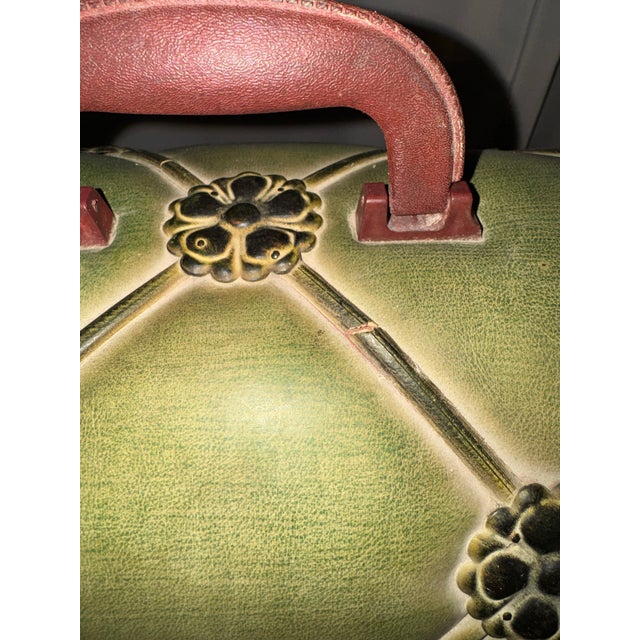 Uttermost "Milford" Large Joella Verde Tooled Leather Style Chest Trunk For Sale - Image 6 of 10