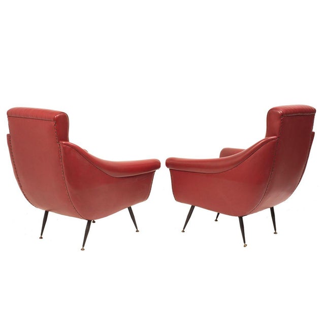 Set of Vintage italian Armchairs, 1950s For Sale - Image 3 of 5