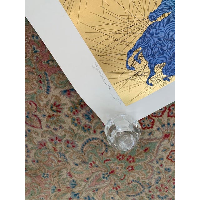 2000 - 2009 2006 Equus by Guillaume Azoulay Gold Leaf Serigraph, Unframed For Sale - Image 5 of 7