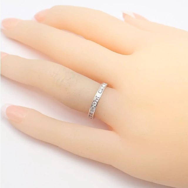 Tiffany & Co Platinum Diamond Full Circle Eternity Band Ring For Sale - Image 9 of 10