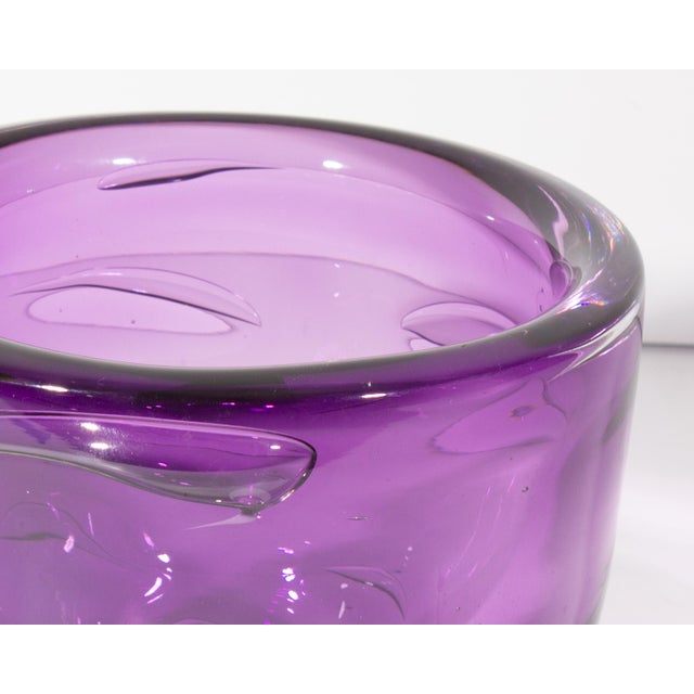 Late 20th Century Purple Glass Bowl by Lars Hellsten Orrefors For Sale - Image 5 of 8