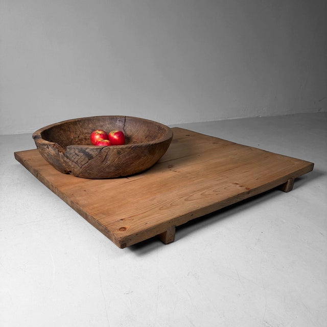 1920s Vintage Japanese Wooden Dough Bowl, 1920s For Sale - Image 5 of 15