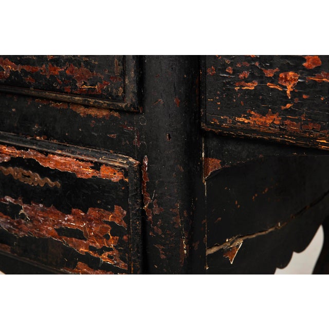 French Provincial Desk in Ebonized Polychrome, Late 18th Century For Sale - Image 12 of 17