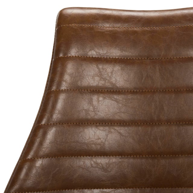 Metal Bailey Mid Century Modern Leather Swivel Dining Chair in Light Brown & Brass - a Pair For Sale - Image 7 of 10