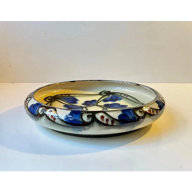 1920s Art Nouveau Bowl in Hand-Glazed Ceramic from Annashåb, 1920s For Sale - Image 5 of 9