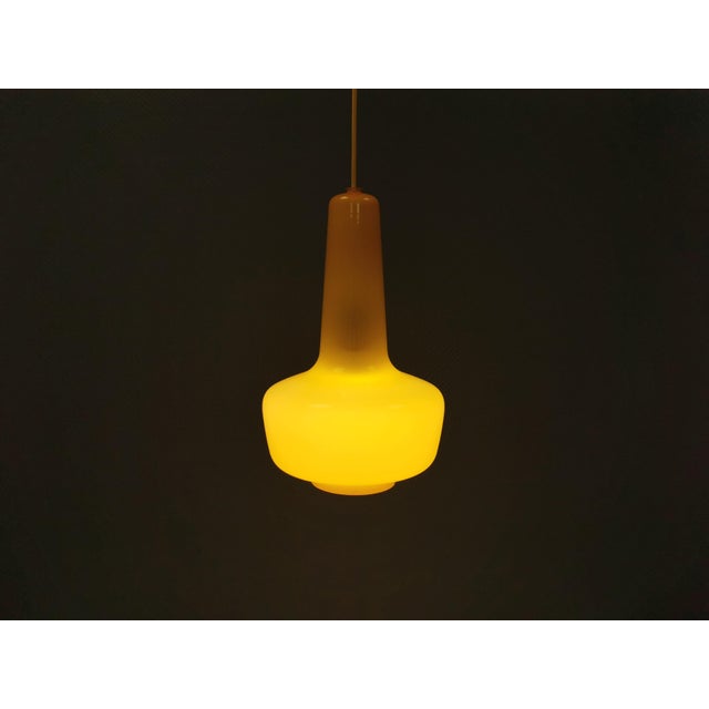 Fog & Mørup Large Vintage Glass Hanging Lamp by Jacob E Bang for Fog & Mørup, 1960s For Sale - Image 4 of 14