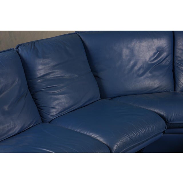 Postmodern Leather Sofa and Lounge Chair by Nicoletti Salotti, Italy, 1980s, Set of 2 For Sale - Image 18 of 18