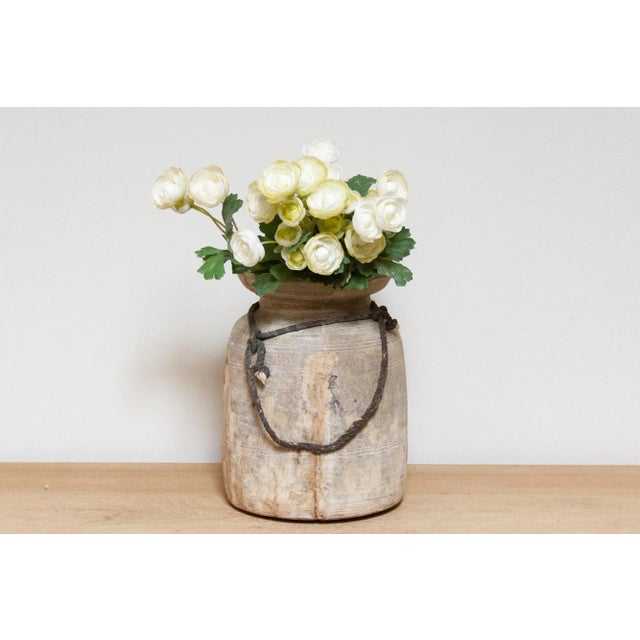 Ecru Antique Wooden Vase-Jamba For Sale - Image 8 of 9