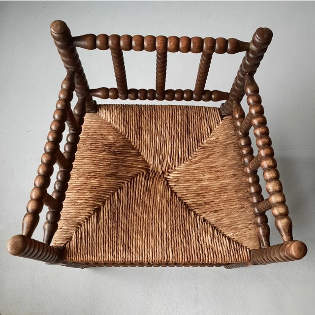 1920s Dutch Bobbin Chair with Rush Seat, 1920s For Sale - Image 5 of 8