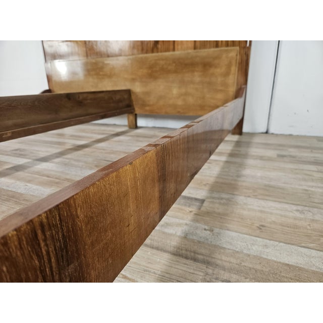 Brown Art Deco Double Bed in Walnut Burl, 1940 For Sale - Image 8 of 15