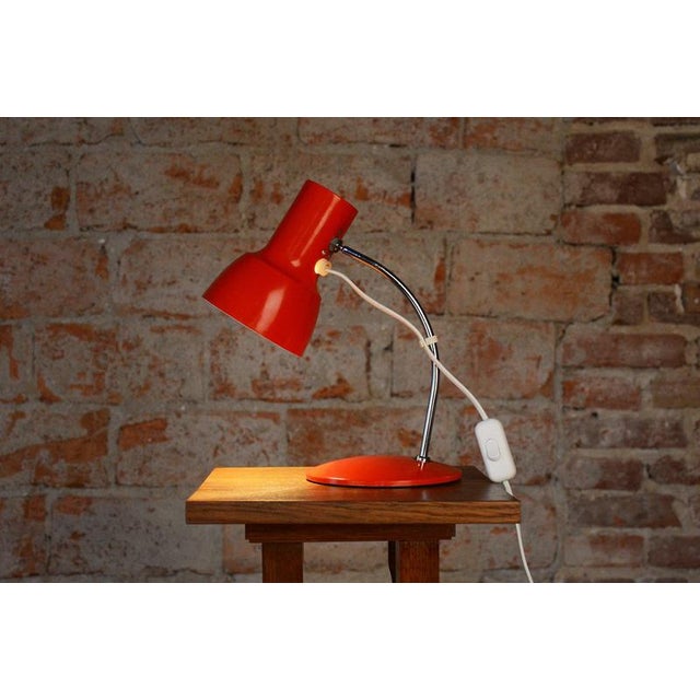 Metal Mid-Century Czech Chrome Table Lamp attributed to J. Hůrka for Napako, 1960s For Sale - Image 7 of 13