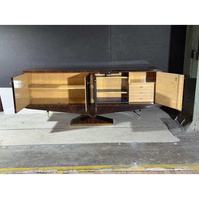 Wood Macassar Ebony French Credenza by N. F. Ameublement, 1950 For Sale - Image 7 of 9