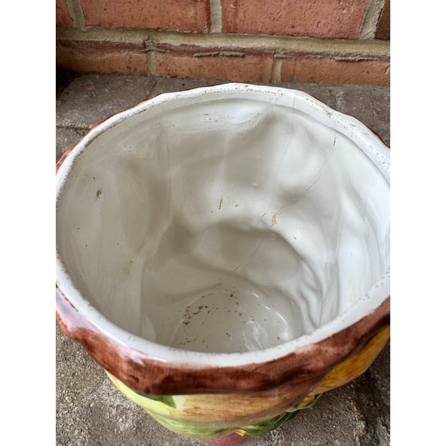 Vintage Italian Majolica Vase / Kitchen Utensil Container — 8” For Sale - Image 10 of 10